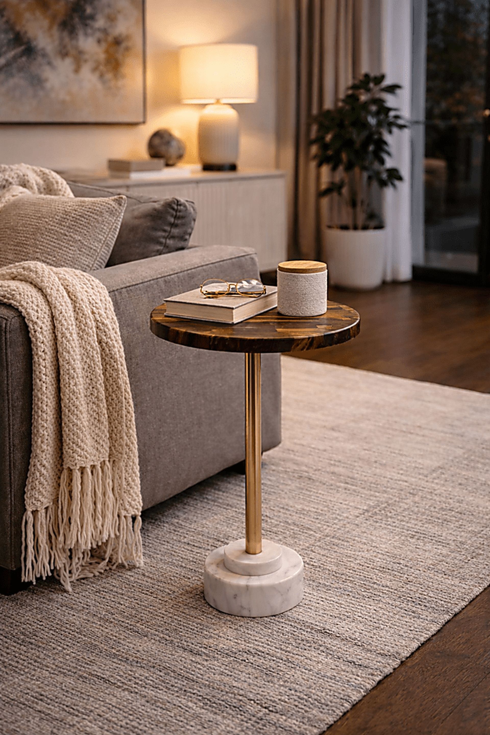Seleis Brown/Gold Accent Table - Image 3