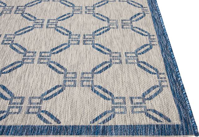 Selia Blue 5' x 7' Indoor/Outdoor Rug - Thumbnail - Image 4