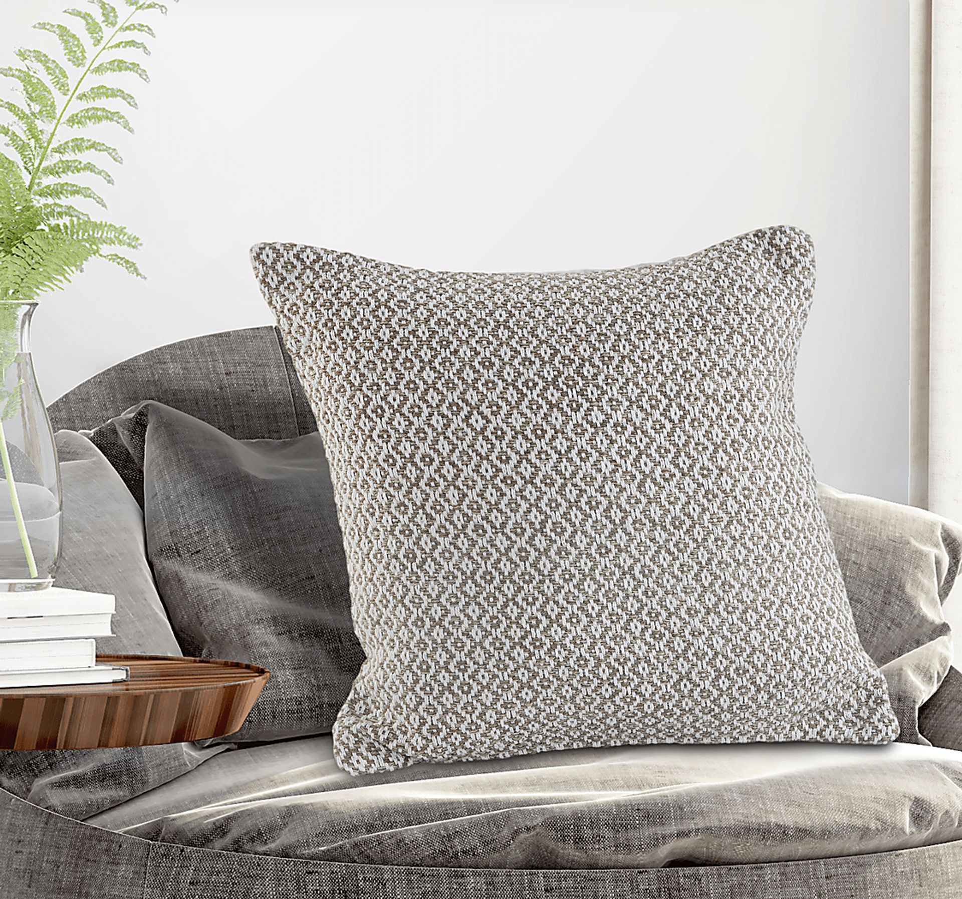 Antimo Beige Throw Pillow - Image 2