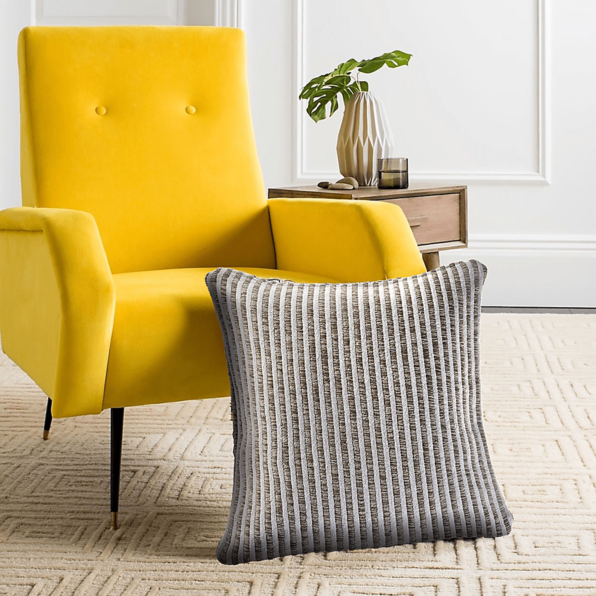 Amleto Taupe Throw Pillow - Image 2
