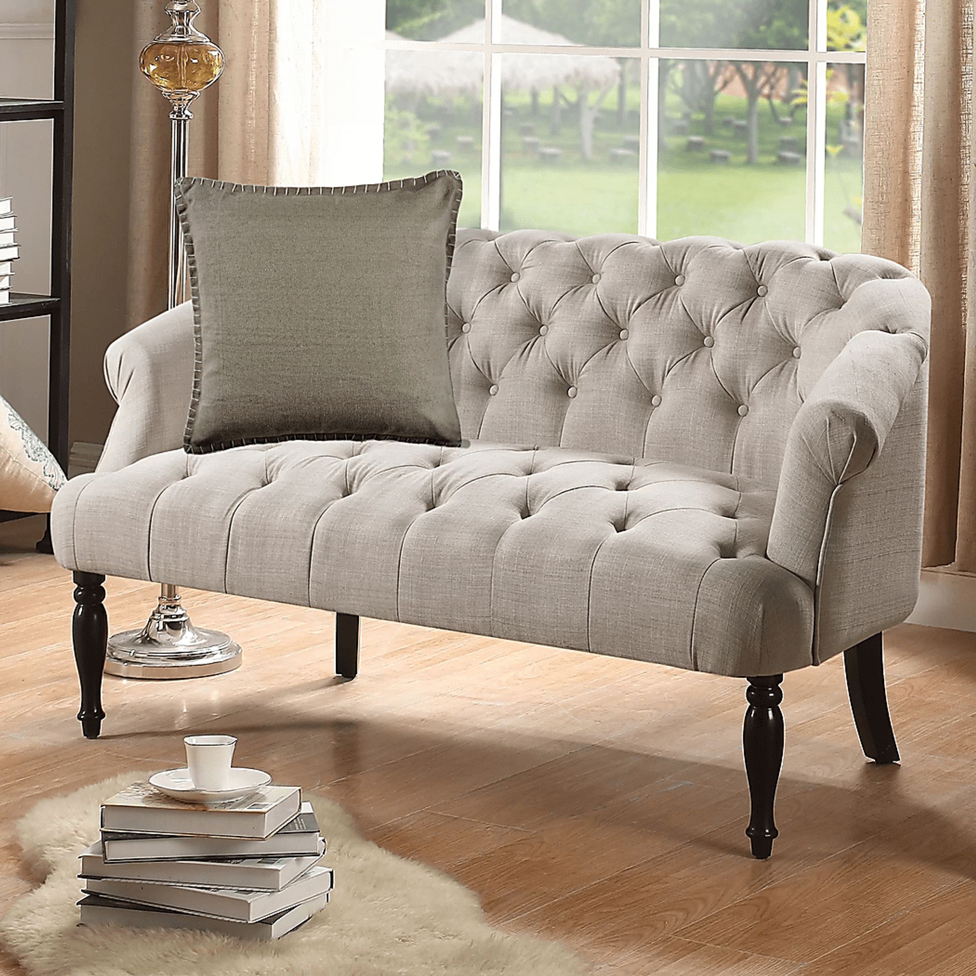 Burroy Beige Throw Pillow - Image 2