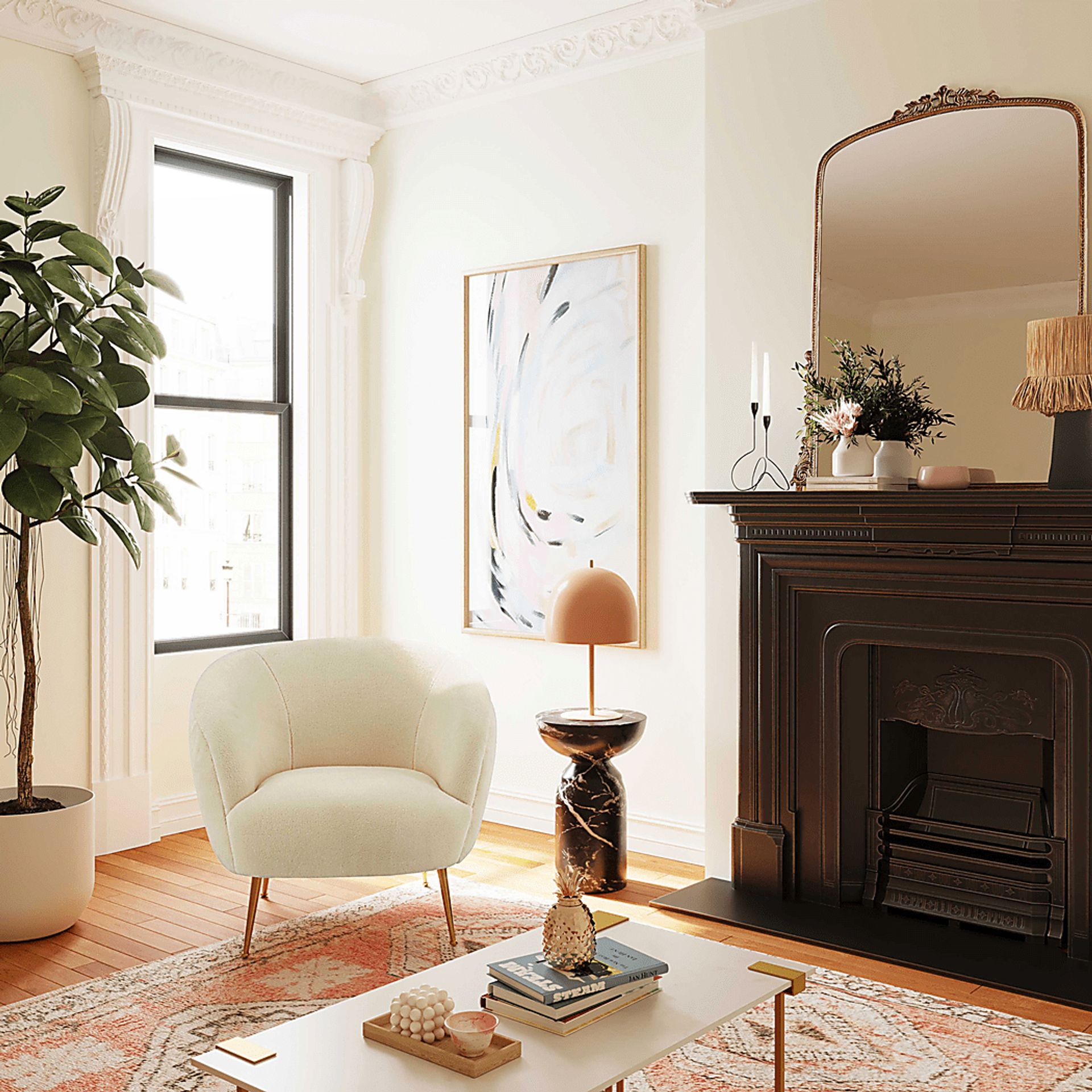 Selwinlane Cream Accent Chair - Image 5