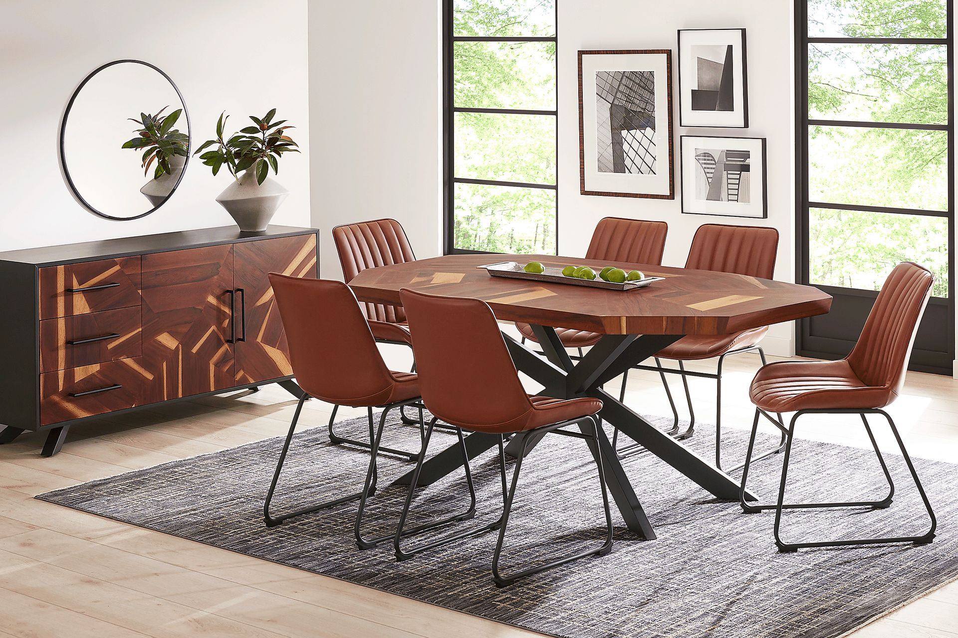 Seneca Cove Natural 5 Pc Dining Room with Emlyn Brown Side Chairs - Image 1