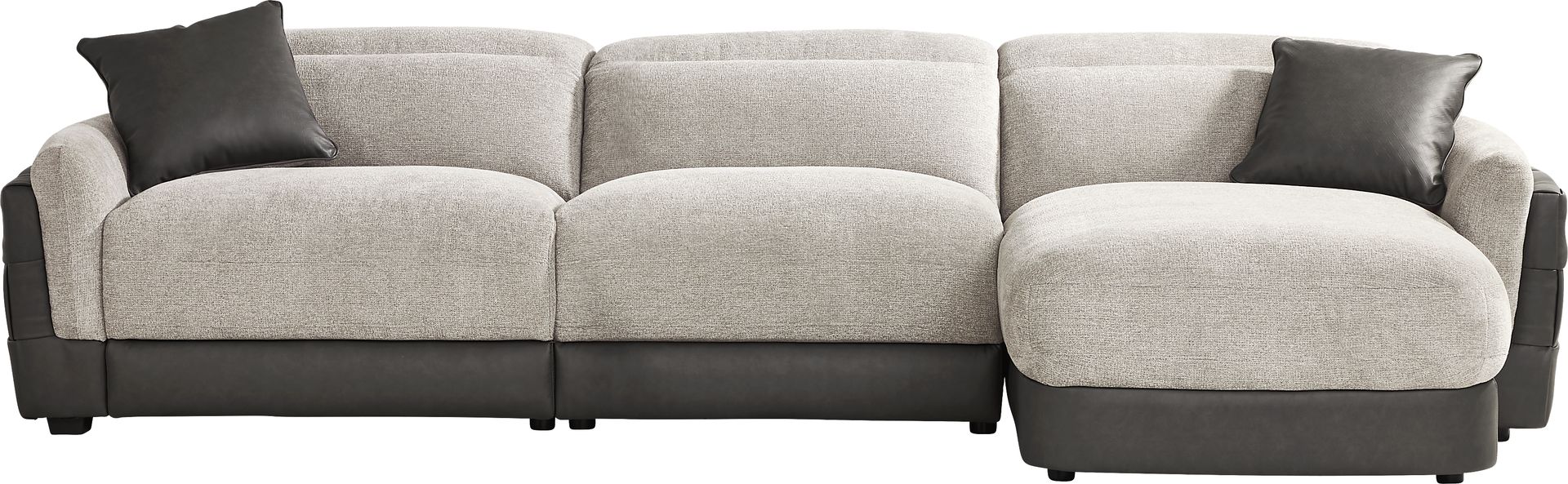 Seneca Falls Gray 3 Pc Dual Power Reclining Sectional - Image 3