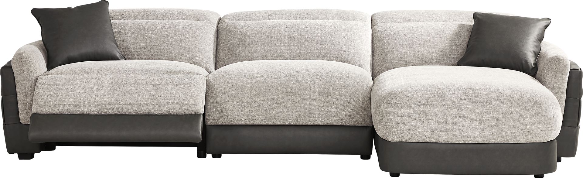 Seneca Falls Gray 3 Pc Dual Power Reclining Sectional - Image 1