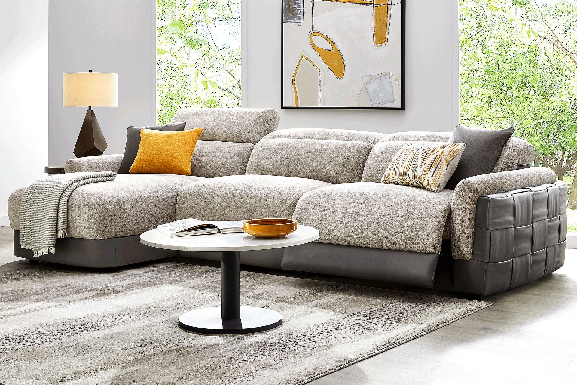 Seneca Falls Gray 3 Pc Dual Power Reclining Sectional - Image 2