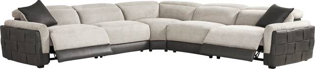 Seneca Falls Gray 5 Pc Dual Power Reclining Sectional - Thumbnail - Image 1