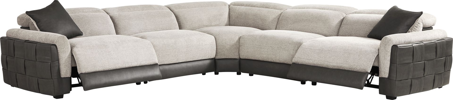 Seneca Falls Gray 5 Pc Dual Power Reclining Sectional - Image 1