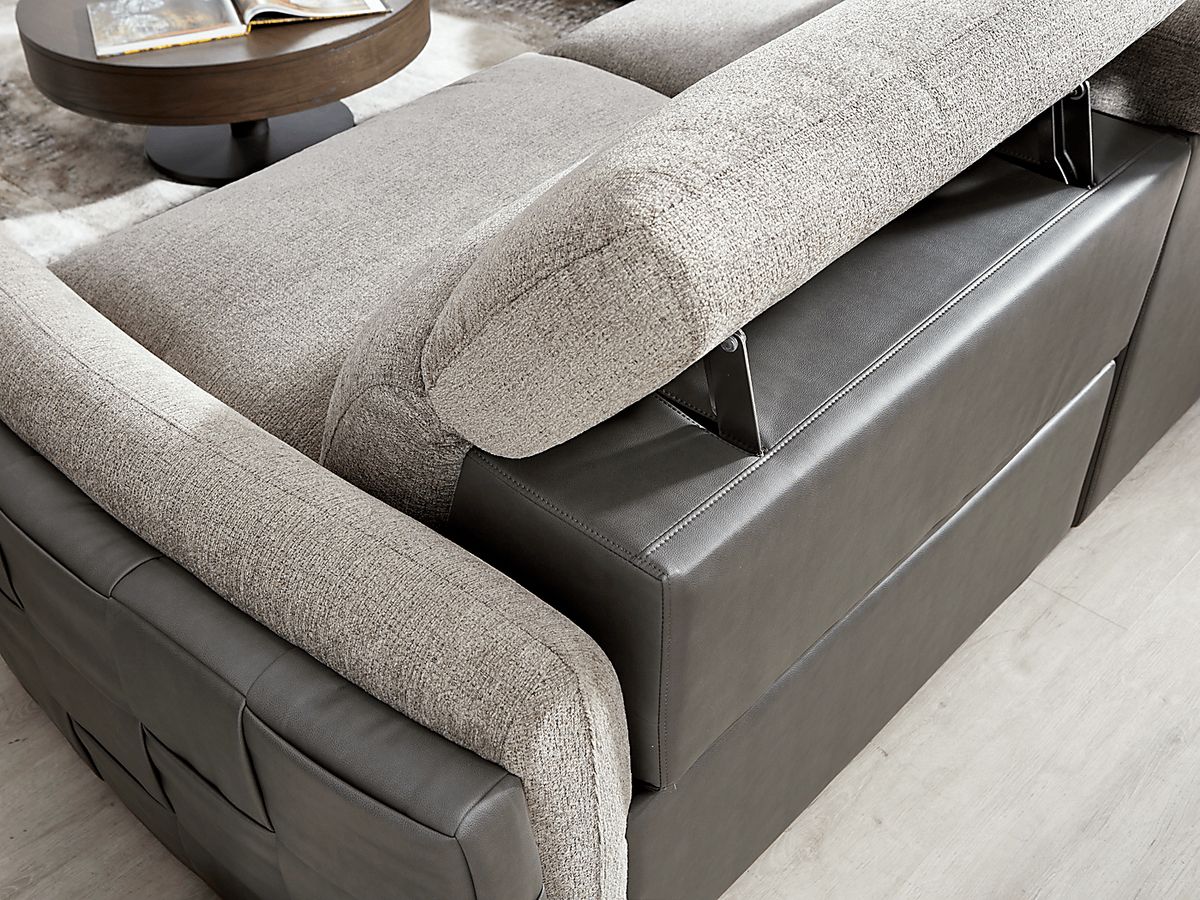 Cindy Crawford Seneca Falls Gray Woven 6 Pc Dual Power Reclining