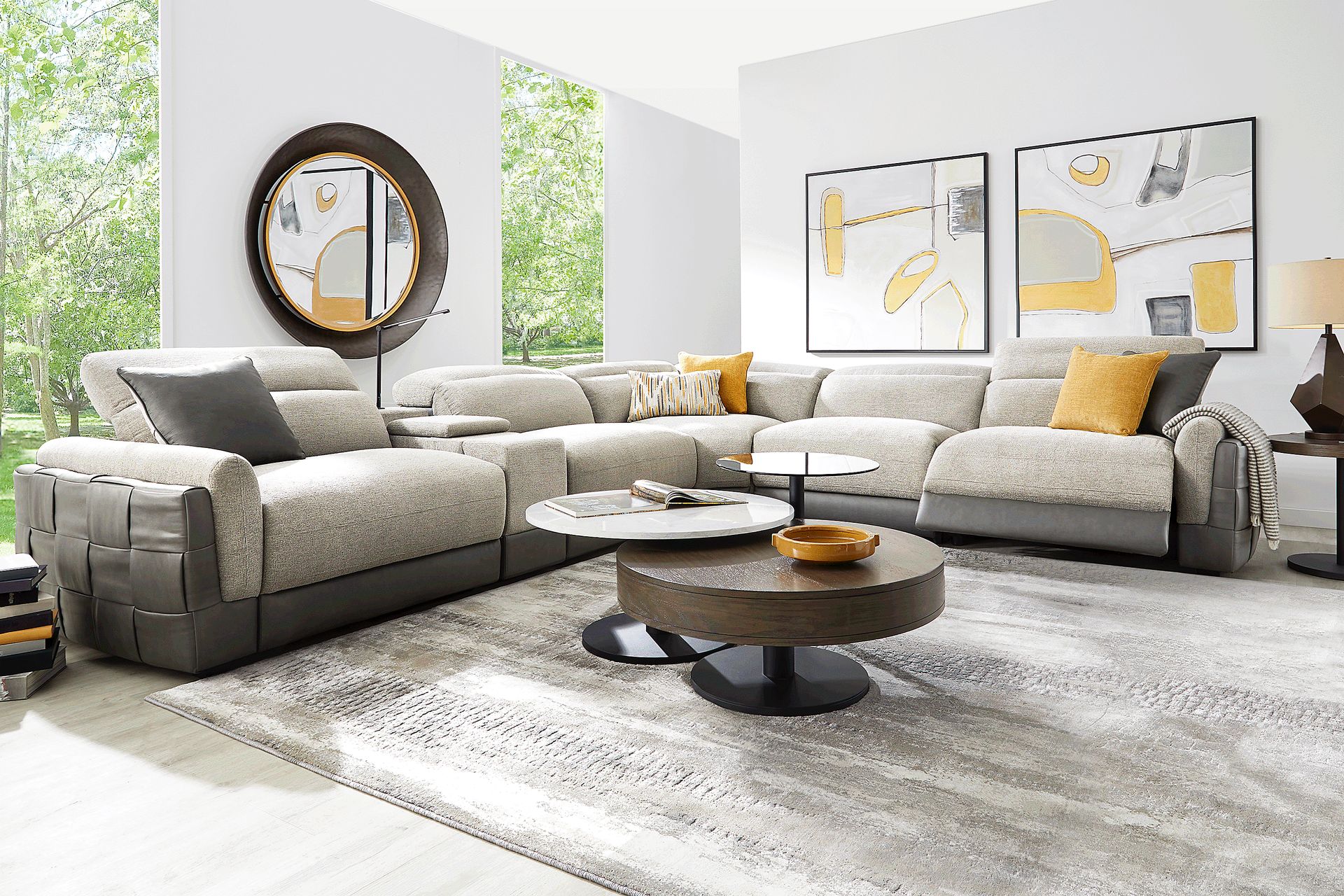 Seneca Falls Gray 6 Pc Dual Power Reclining Sectional - Image 2