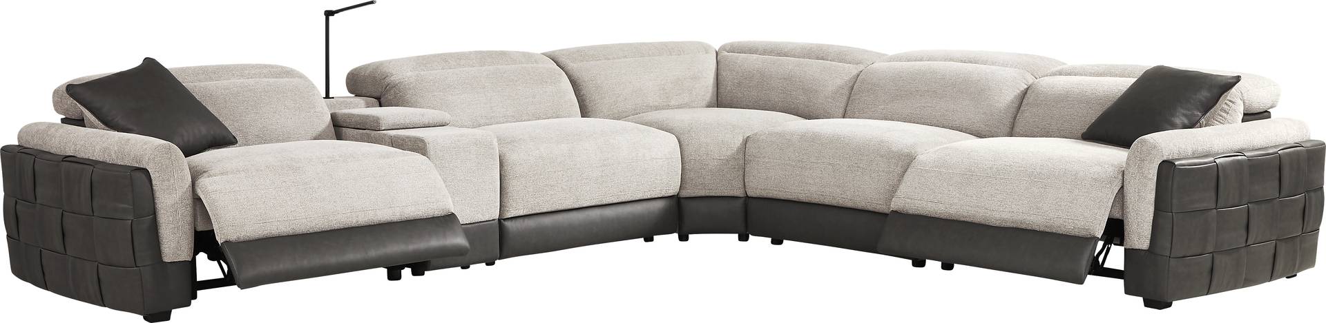 6 pc dual power reclining sectional
