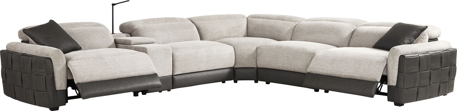 Seneca Falls Gray 6 Pc Dual Power Reclining Sectional - Image 1