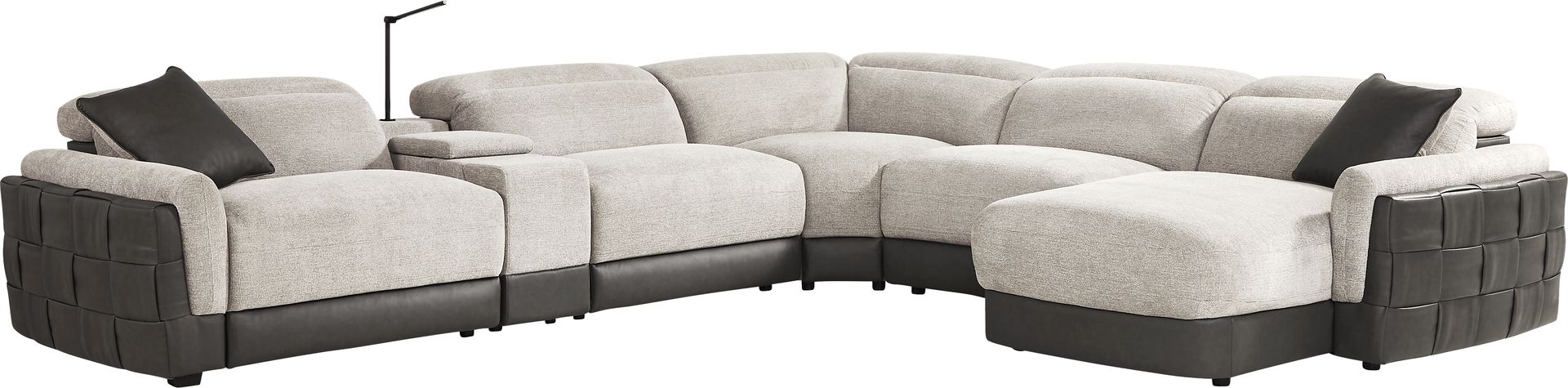 Seneca Falls Gray 6 Pc Dual Power Reclining Sectional - Image 3