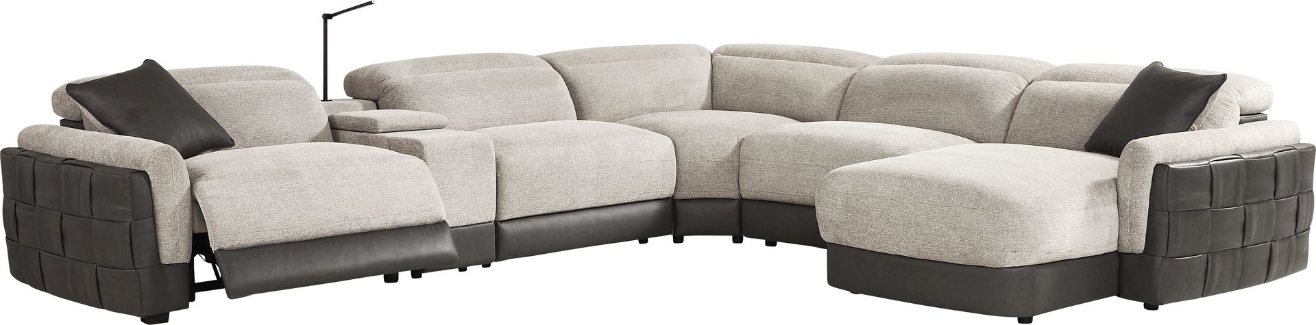 Seneca Falls Gray 6 Pc Dual Power Reclining Sectional - Image 1
