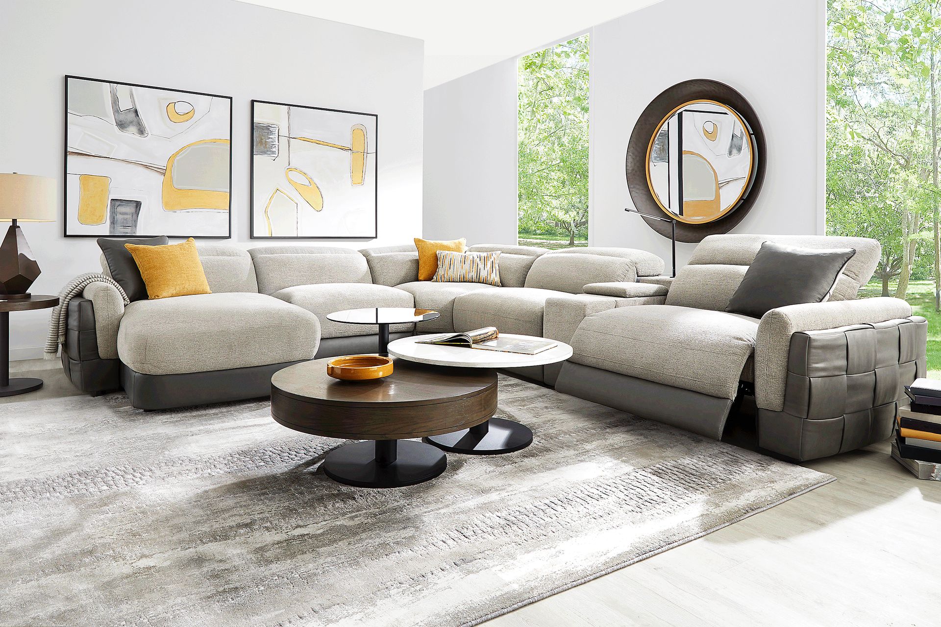 Seneca Falls Gray 6 Pc Dual Power Reclining Sectional - Image 2