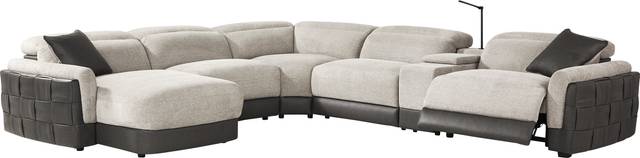 Seneca Falls Gray 6 Pc Dual Power Reclining Sectional - Thumbnail - Image 1