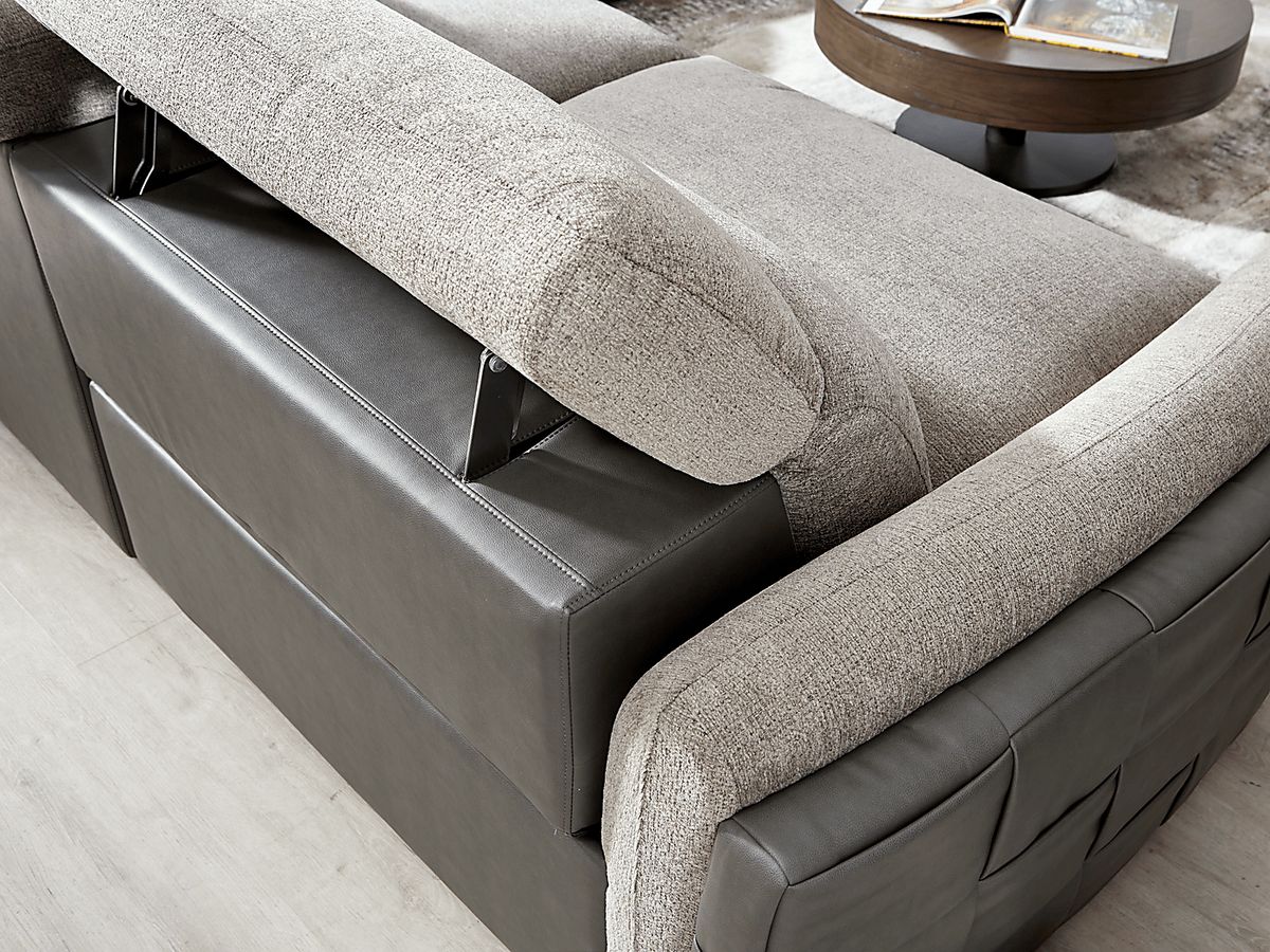 Cindy Crawford Seneca Falls Gray Woven 7 Pc Dual Power Reclining ...