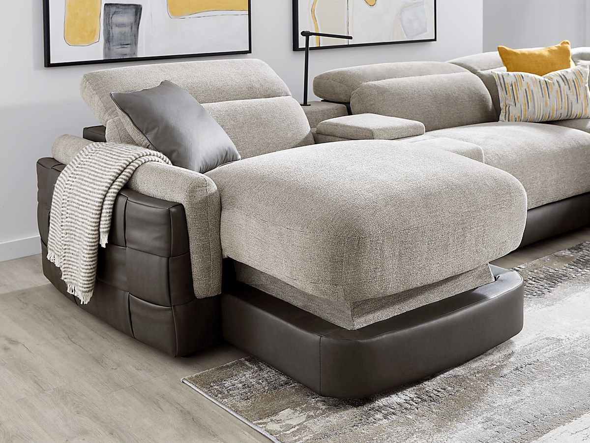Cindy Crawford Seneca Falls Gray Woven 7 Pc Dual Power Reclining