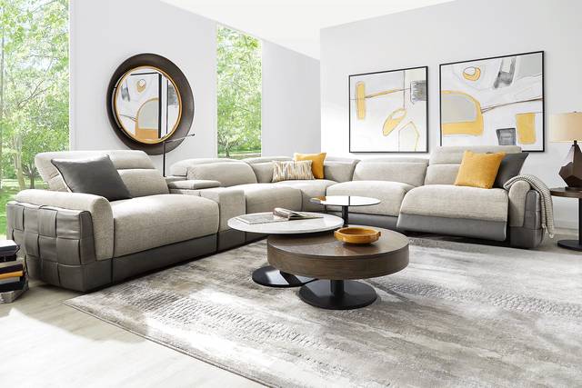 Seneca Falls Gray 9 Pc Dual Power Reclining Sectional Living Room - Thumbnail - Image 1