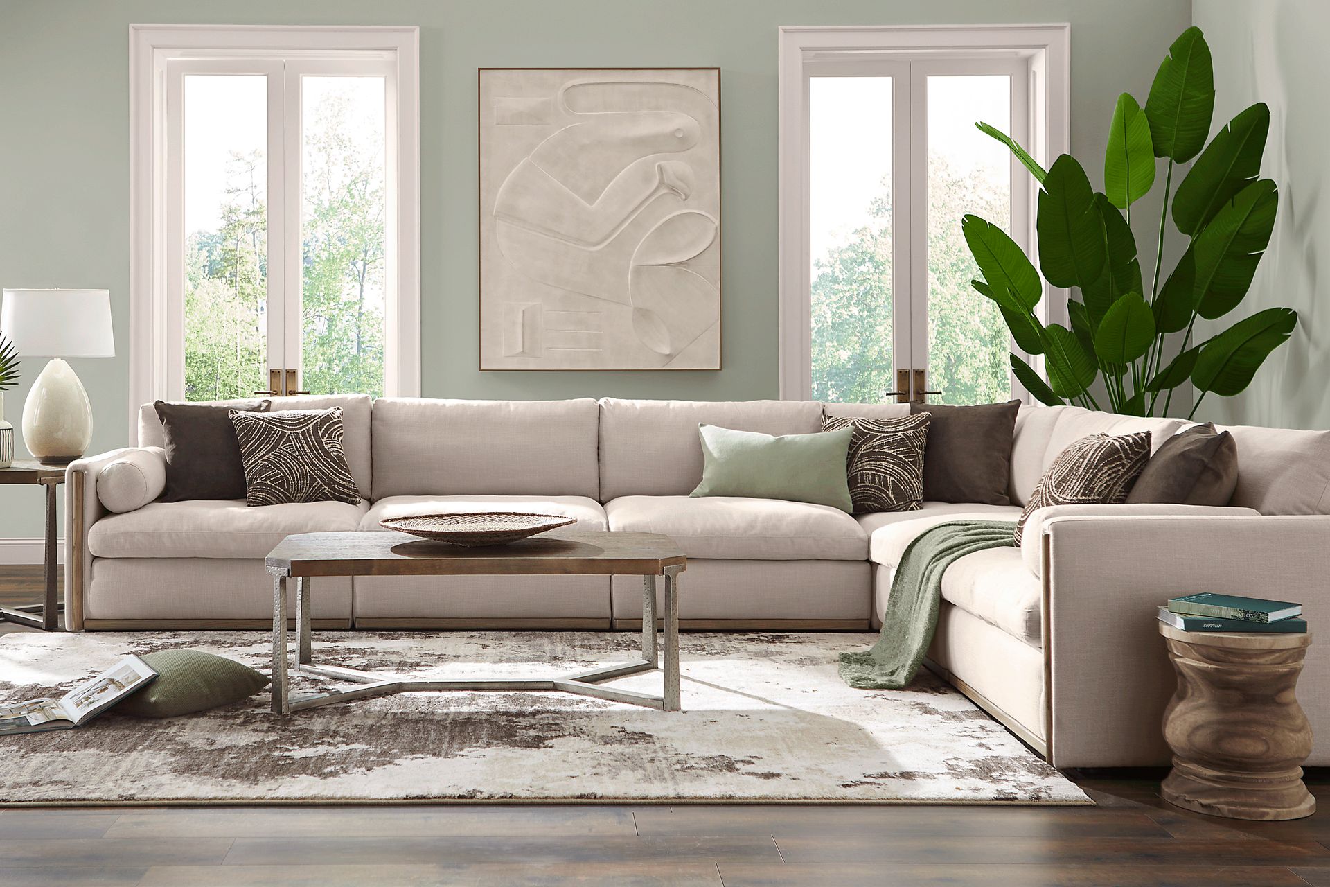 Seneca Point Linen 9 Pc Sectional Living Room - Image 1