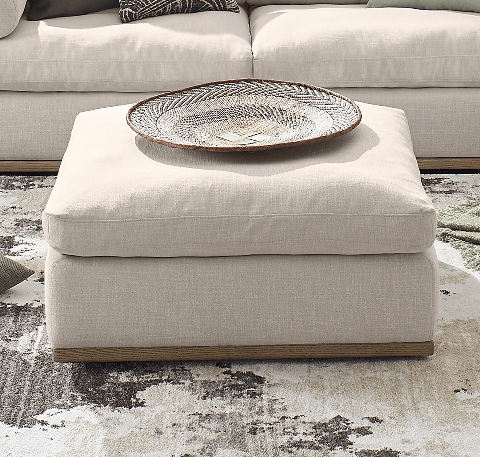 Seneca Point Linen Bumper Ottoman - Image 3