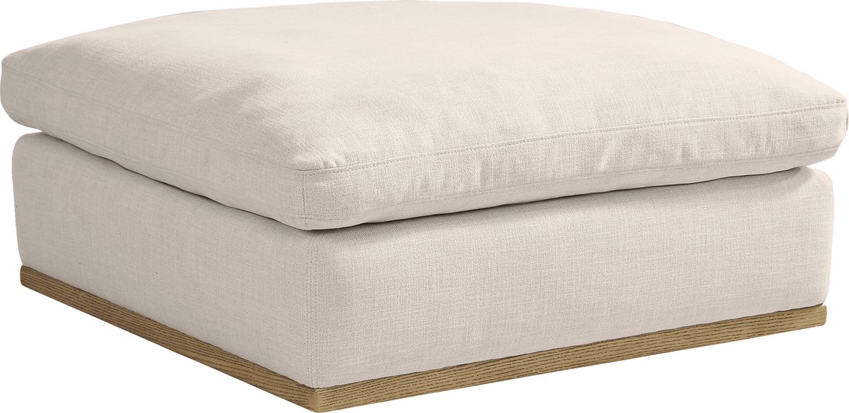 Seneca Point Linen Beige Microfiber Bumper Ottoman - Rooms To Go