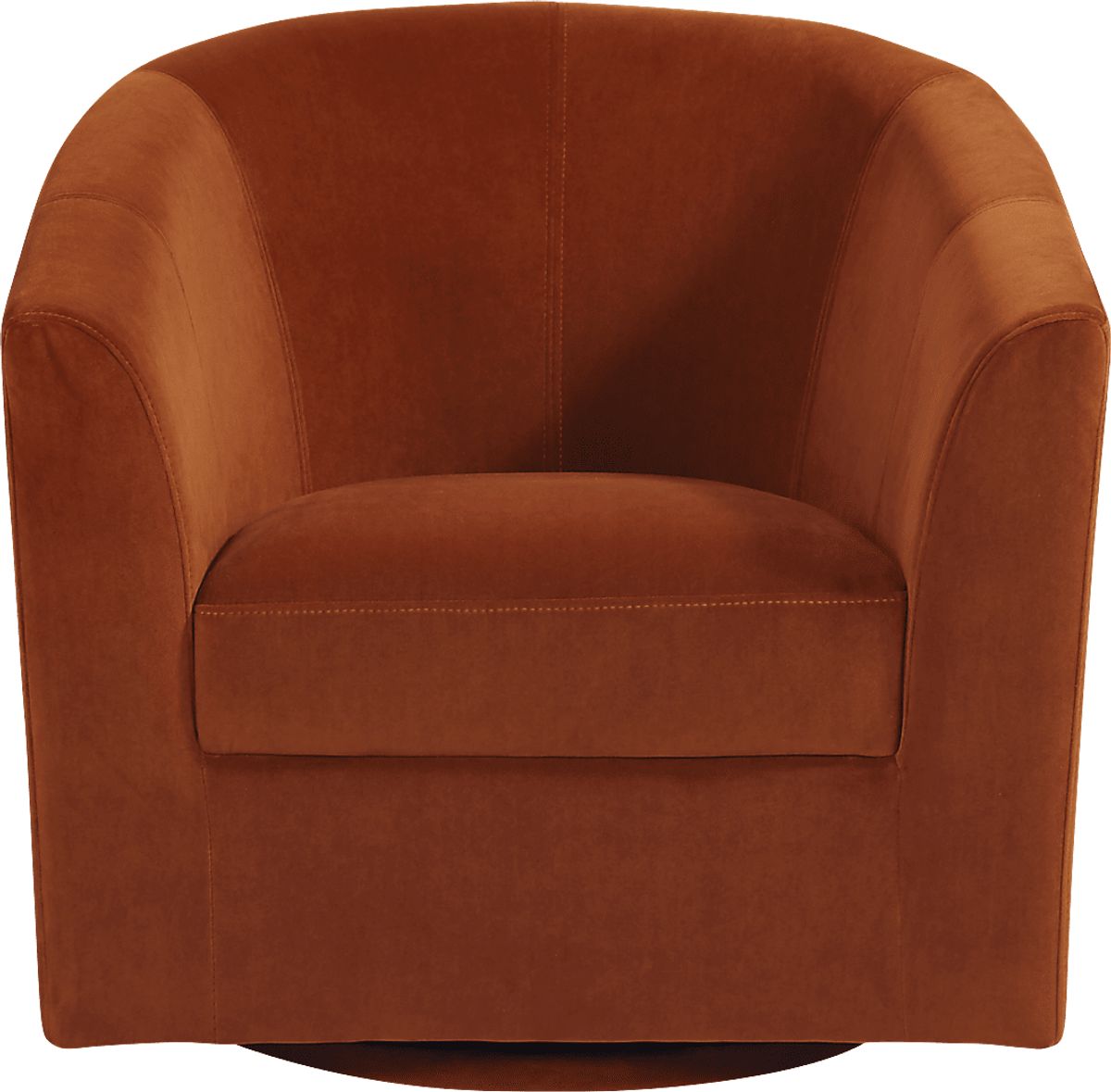 Sentosa Rust Red Velvet Plush Swivel Accent Chair | Rooms to Go