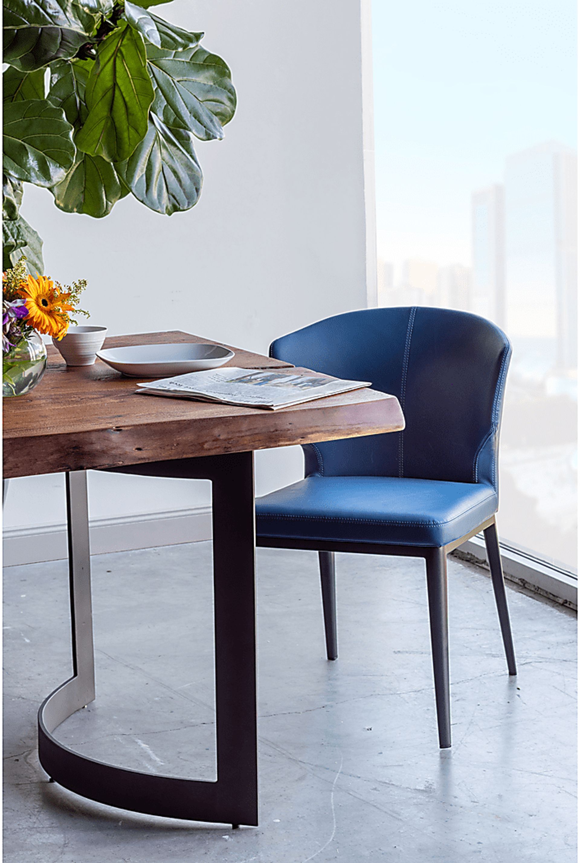Serbian Blue Side Chair, Set of 2 - Image 4