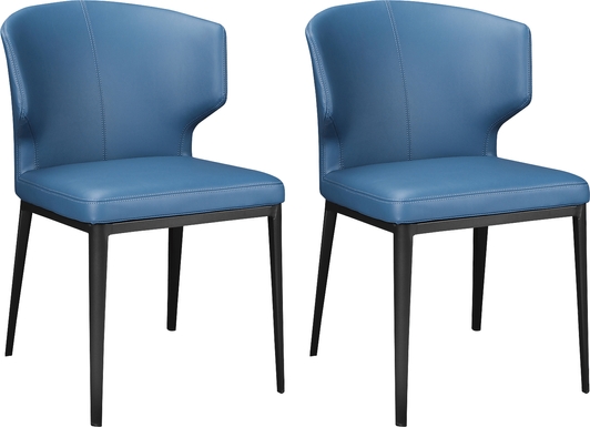 Serbian Blue Side Chair, Set of 2