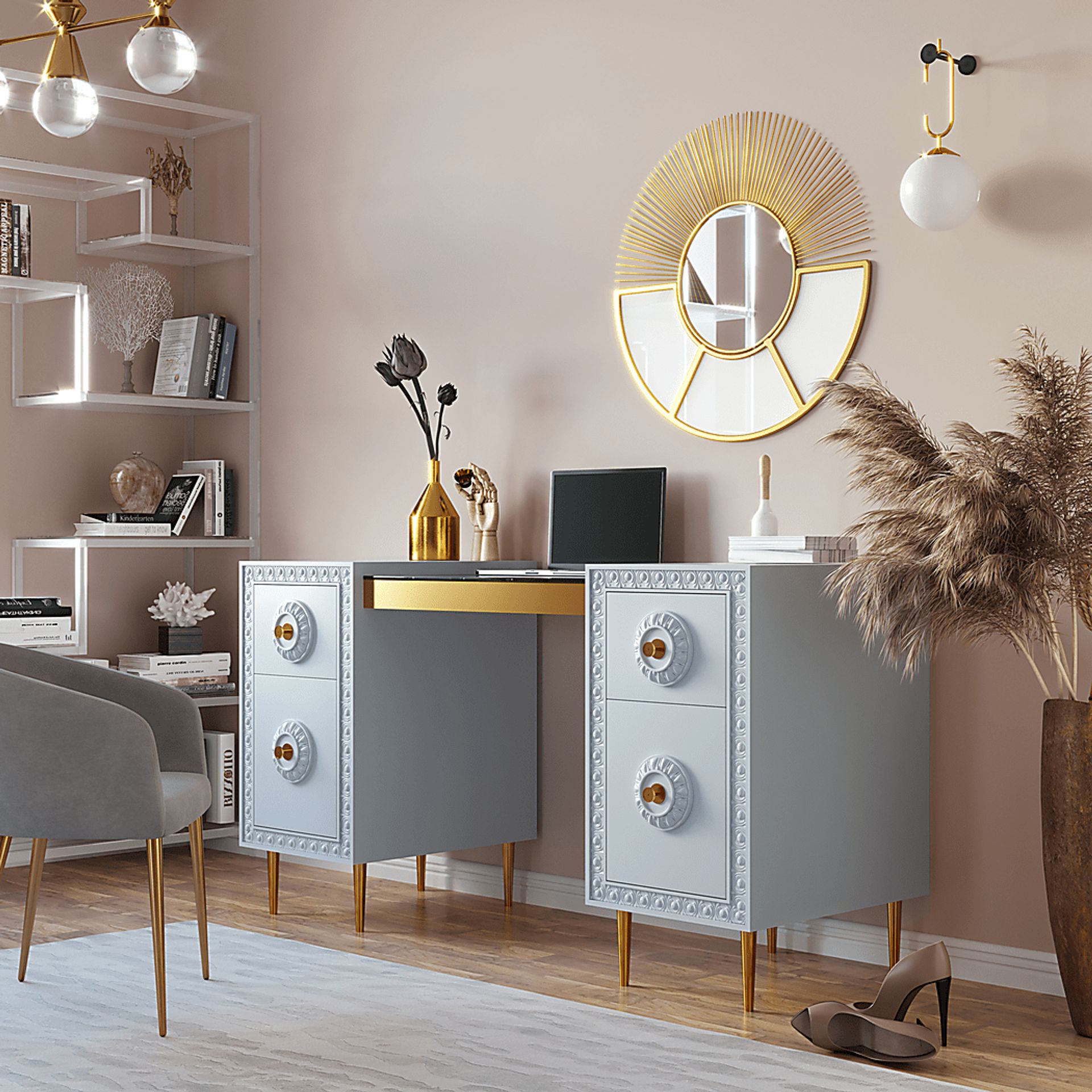 Serenair Light Gray Desk - Image 8