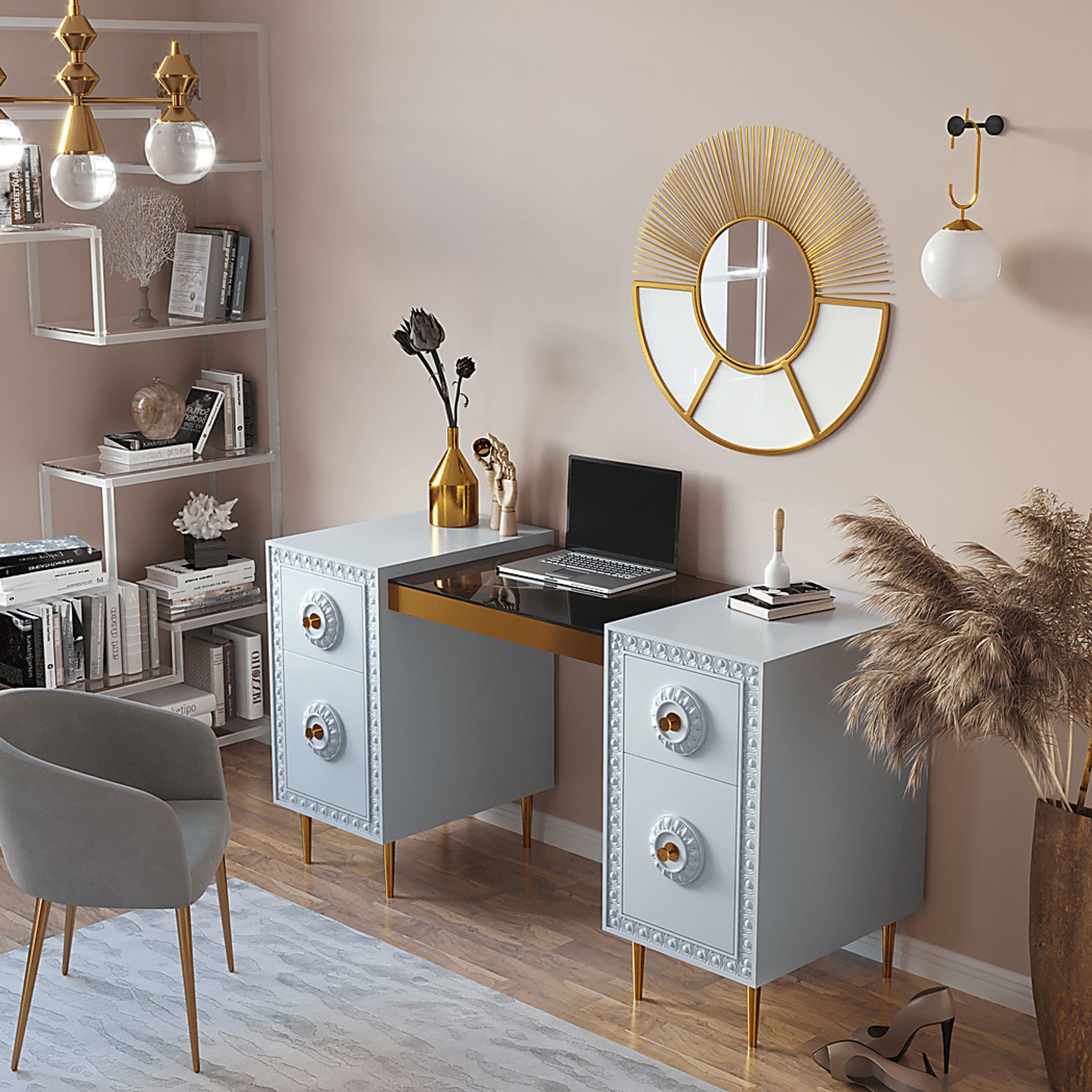 Serenair Light Gray Desk - Image 9