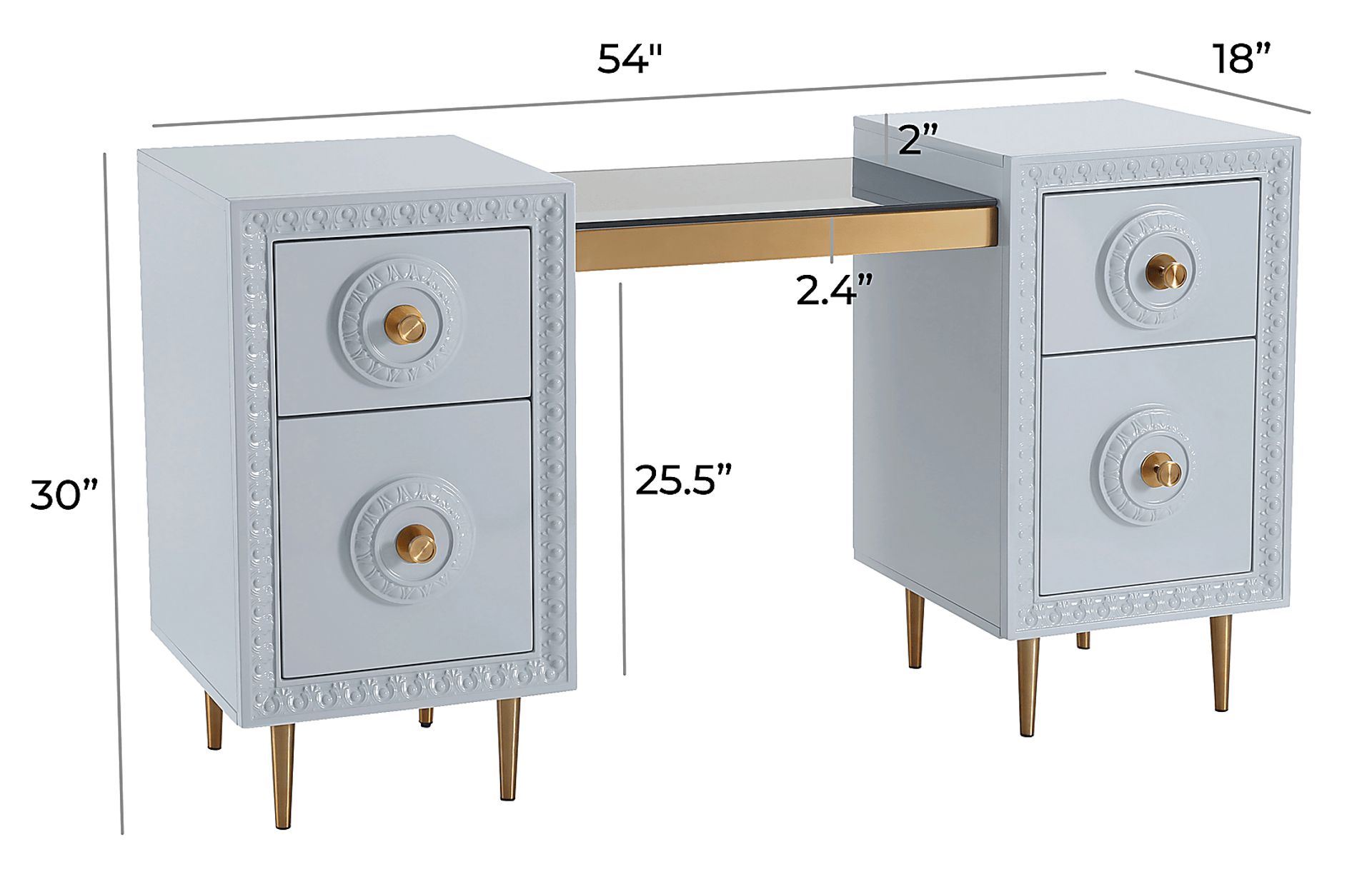 Serenair Light Gray Desk - Image 10