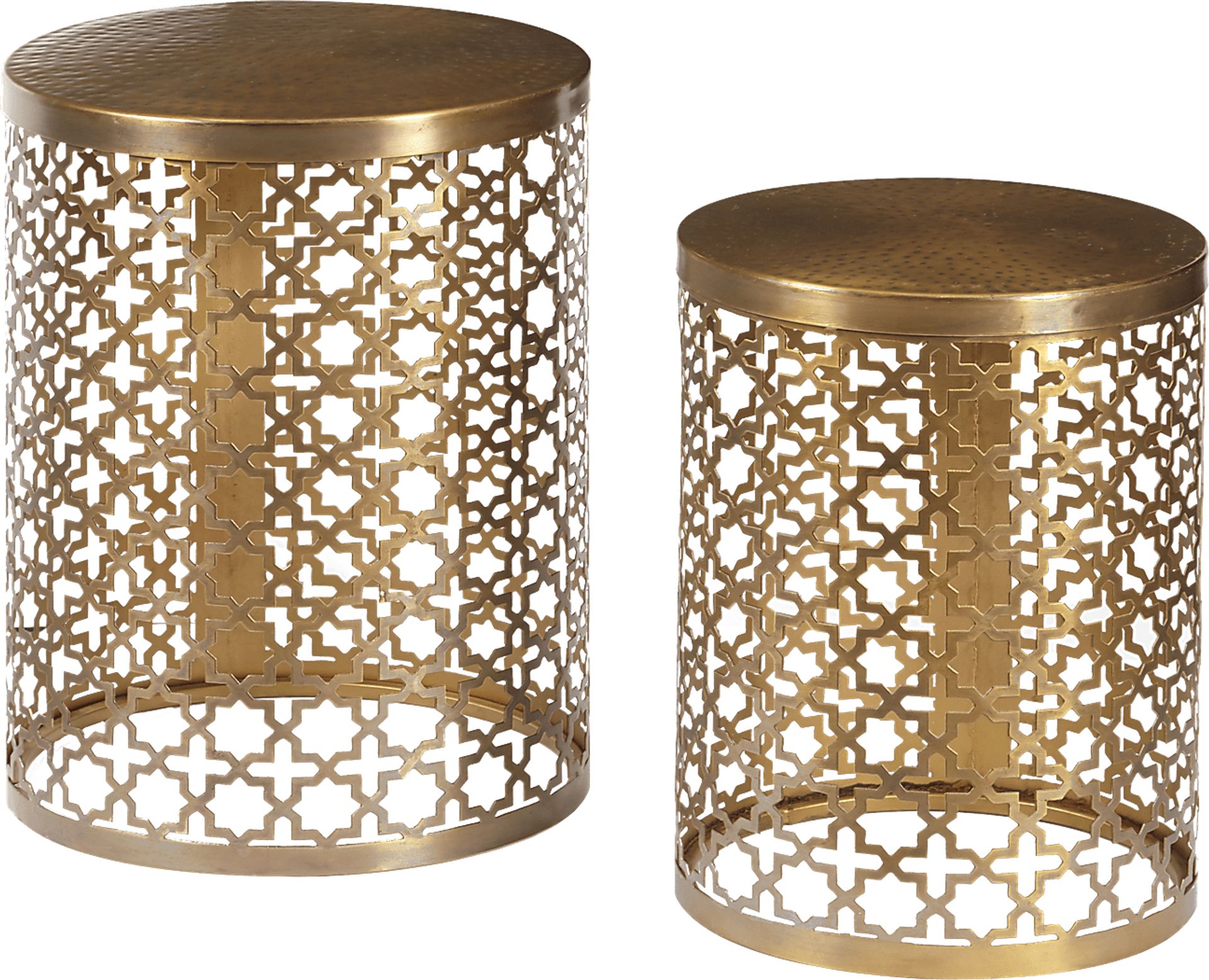 Serendipity Circle Gold Accent Tables (Set of 2) - Image 1