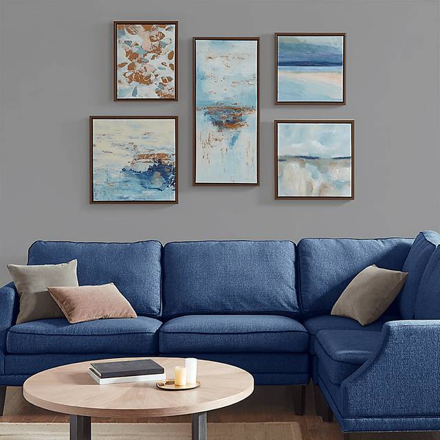 Serene Beach Blue Artwork, Set of 5 - Thumbnail - Image 10
