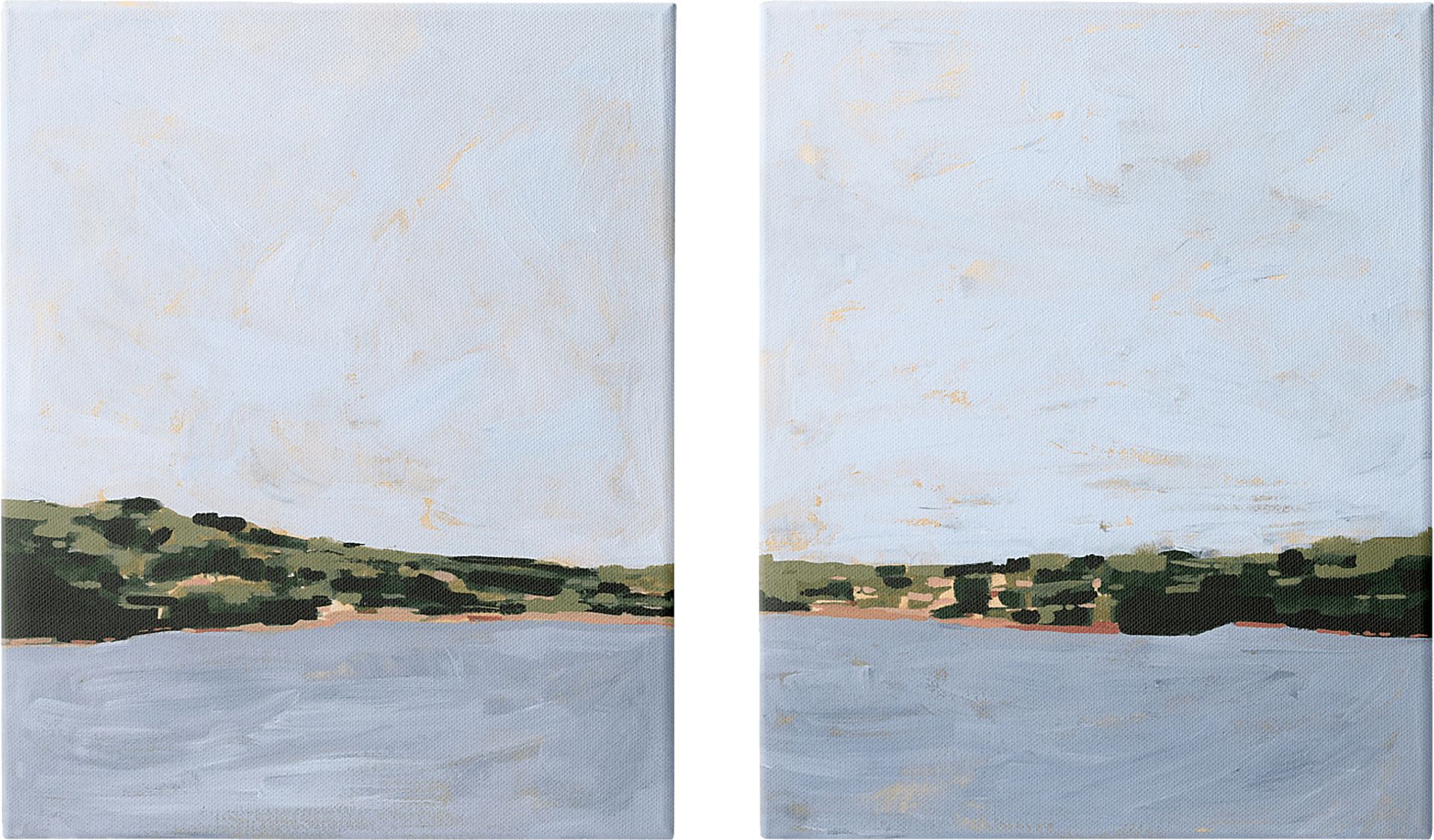 Serene Lakeshore Set of 2 Artwork - Image 1