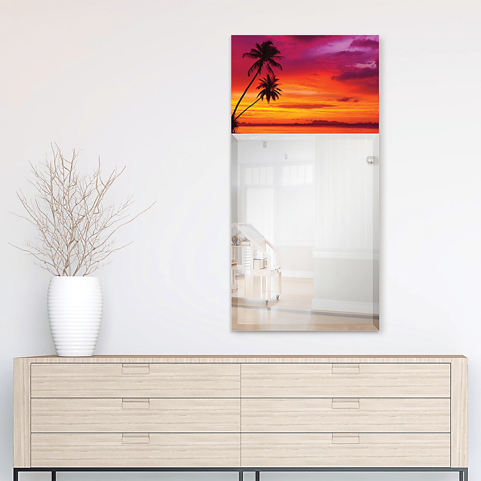 Serene Sunset Orange Mirror - Image 3