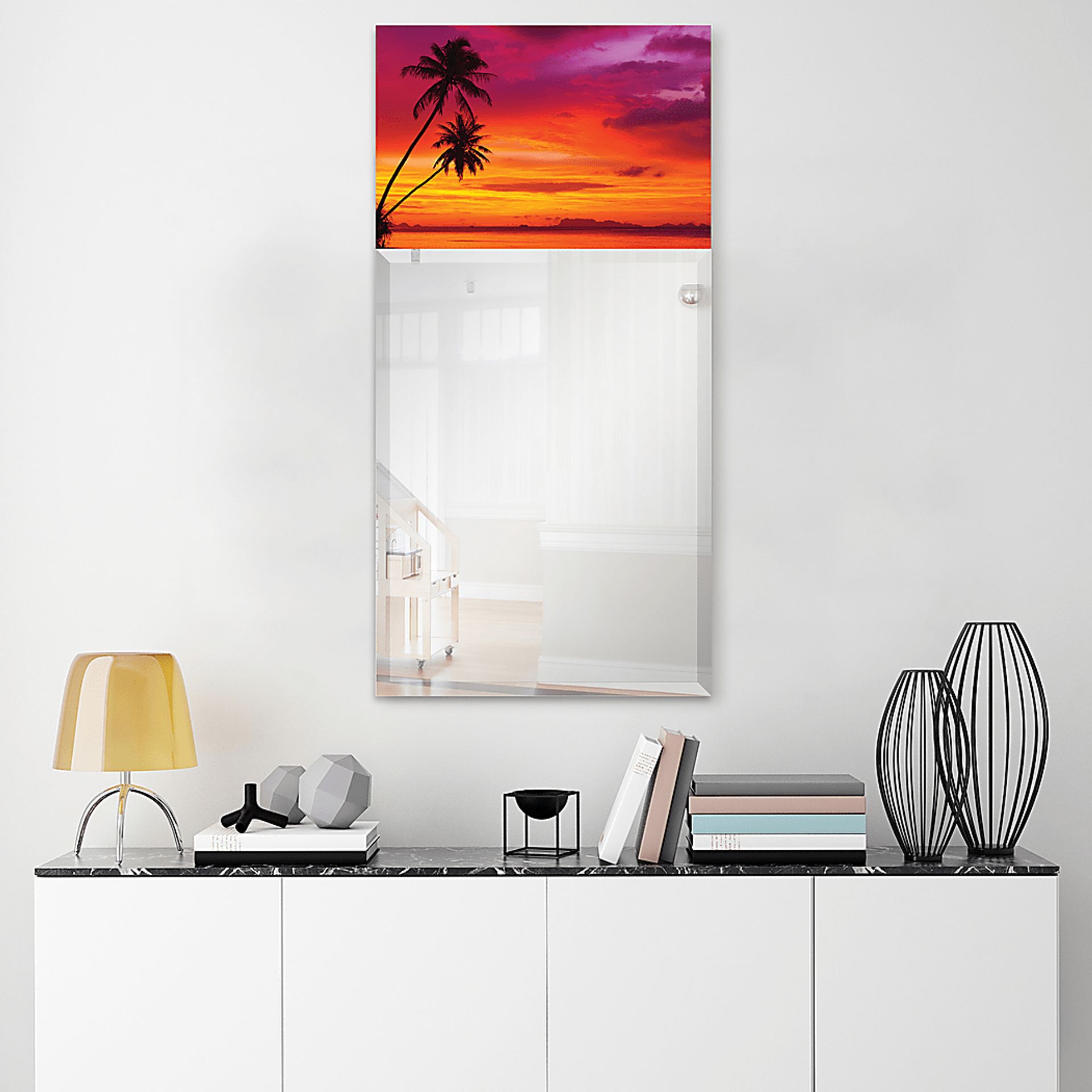 Serene Sunset Orange Mirror - Image 4