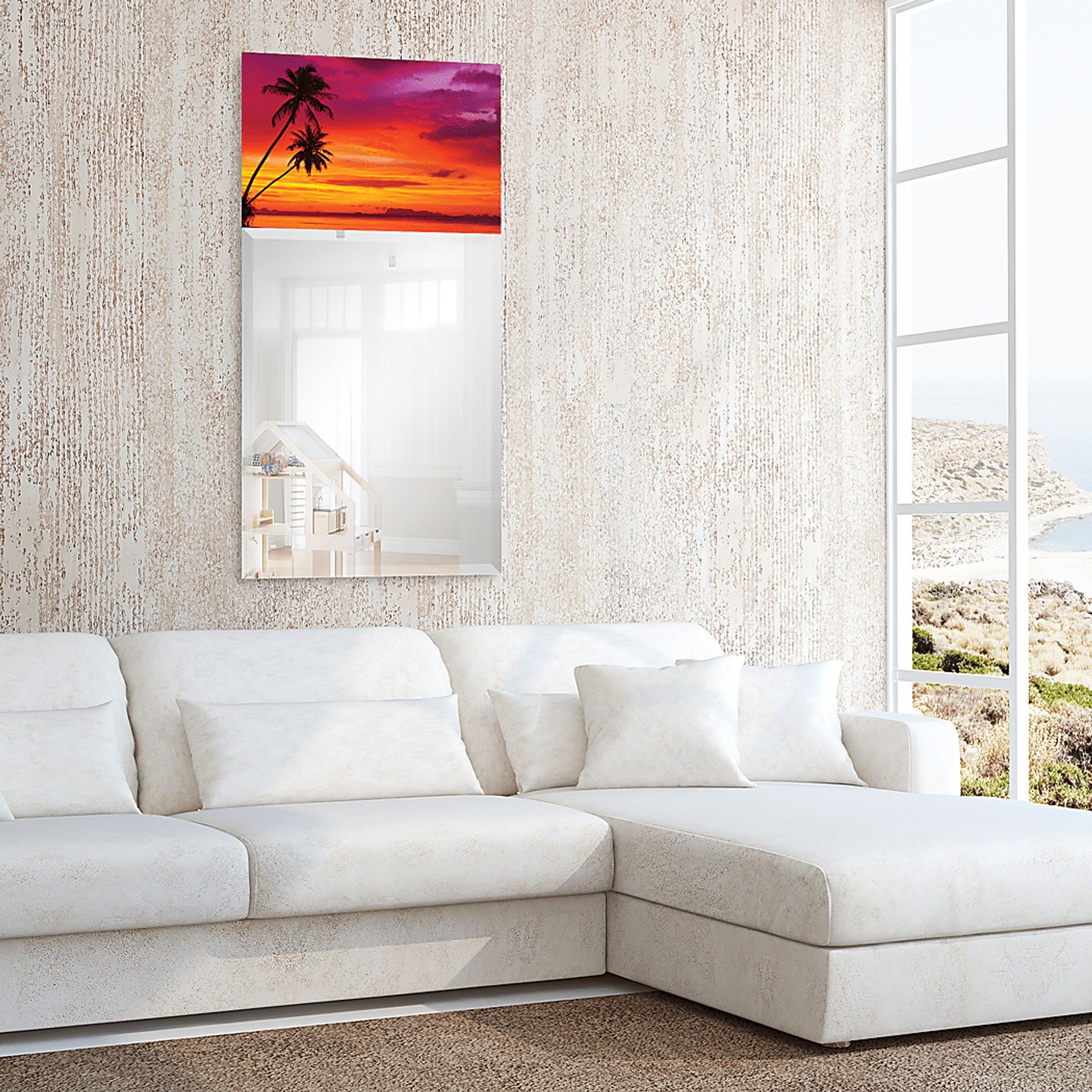 Serene Sunset Orange Mirror - Image 6