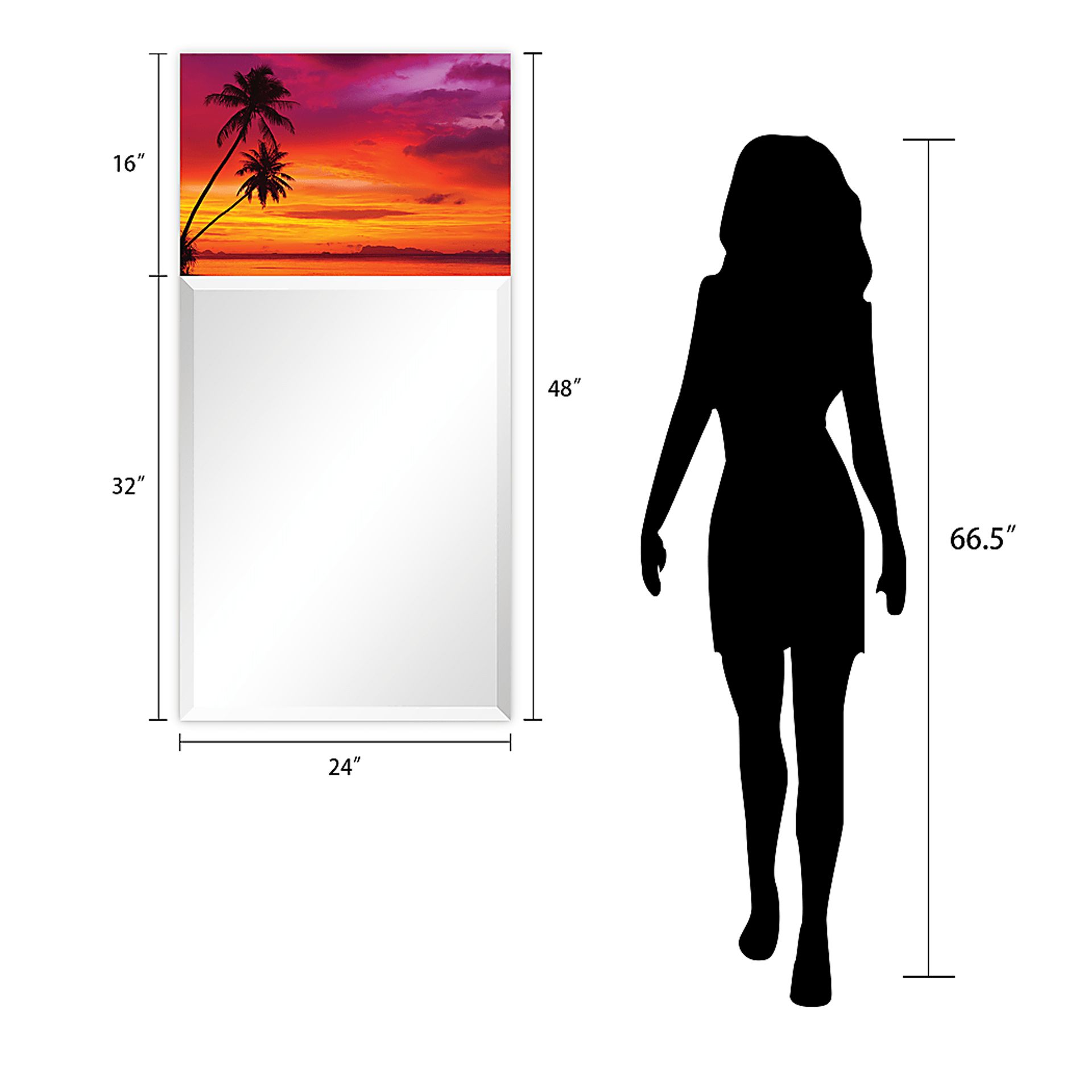 Serene Sunset Orange Mirror - Image 8