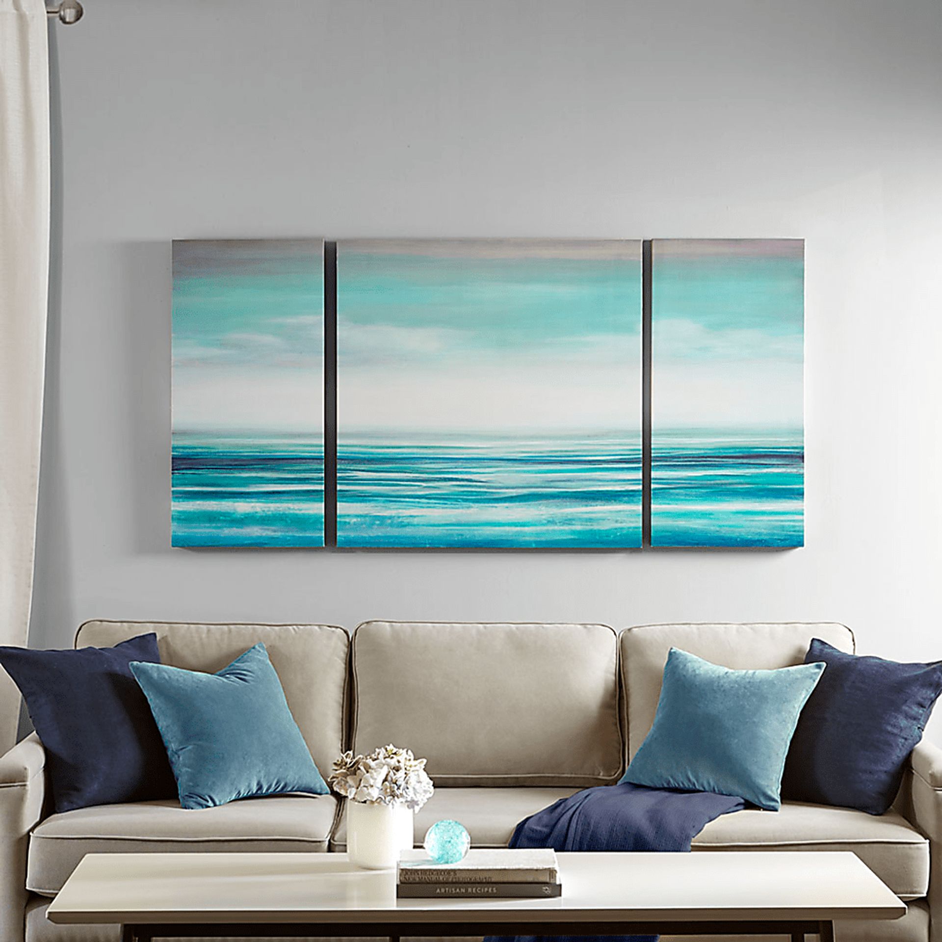 Serene Waters Blue Artwork, Set of 3 - Image 2