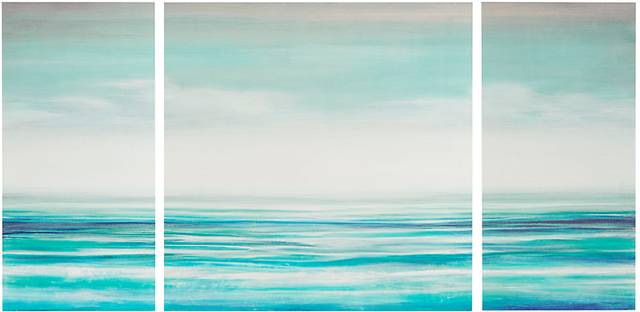 Serene Waters Blue Artwork, Set of 3 - Thumbnail - Image 1