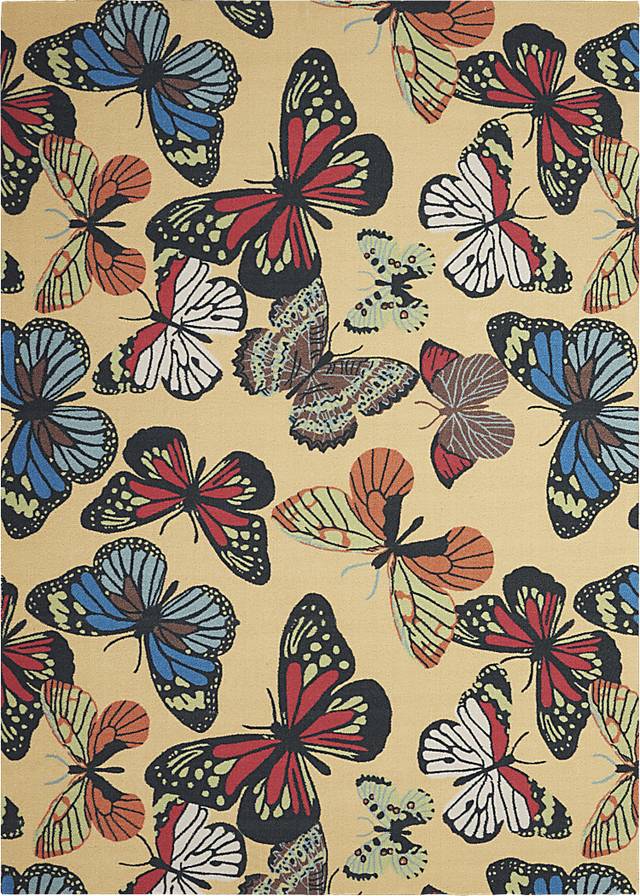 Serilda Yellow 7'9 x 10'10 Indoor/Outdoor Rug - Thumbnail - Image 1