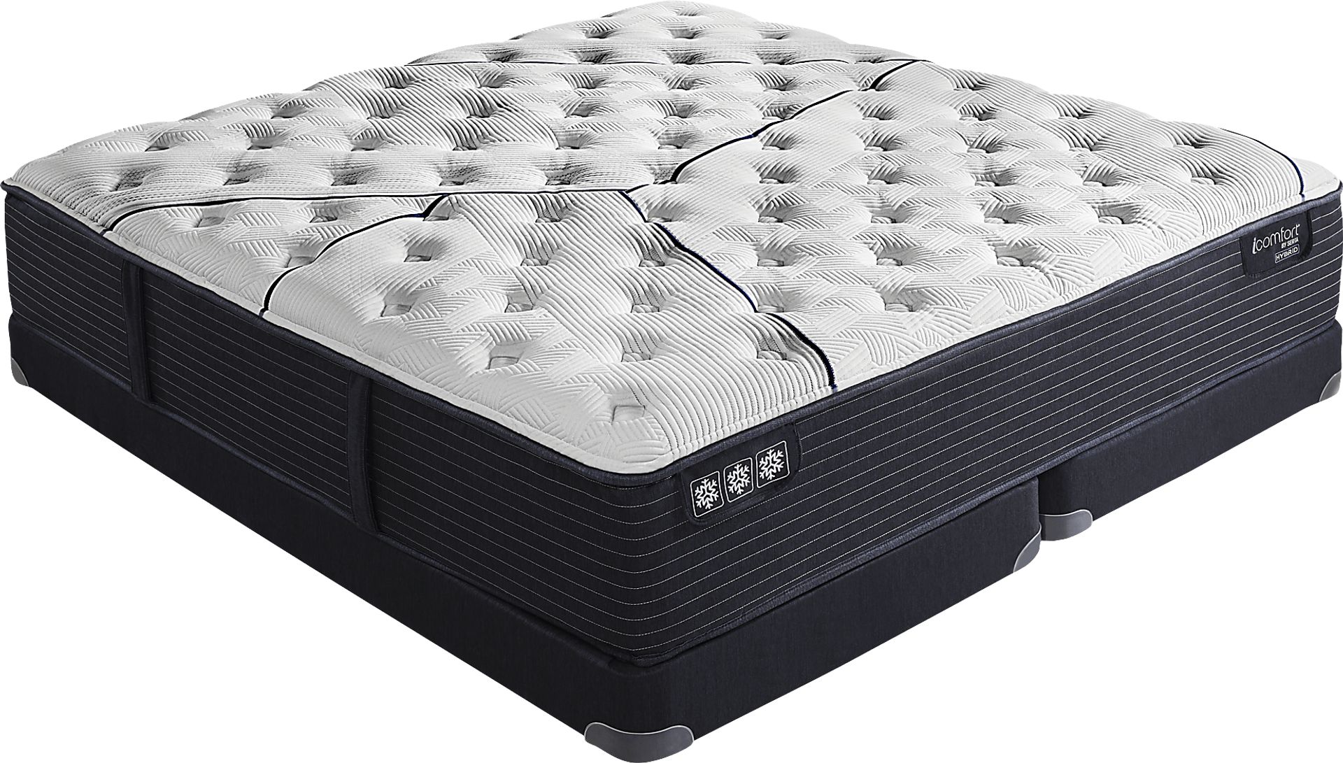 Serta iComfort CF3000 Quilted II Plush Low Profile King Mattress Set - Image 1