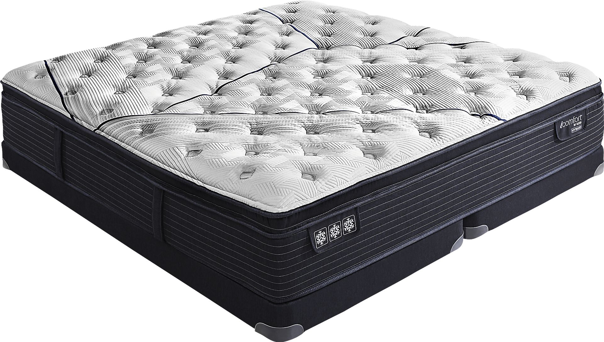 Serta iComfort CF3000 Quilted II Plush Pillow Top Low Profile King Mattress Set - Image 1
