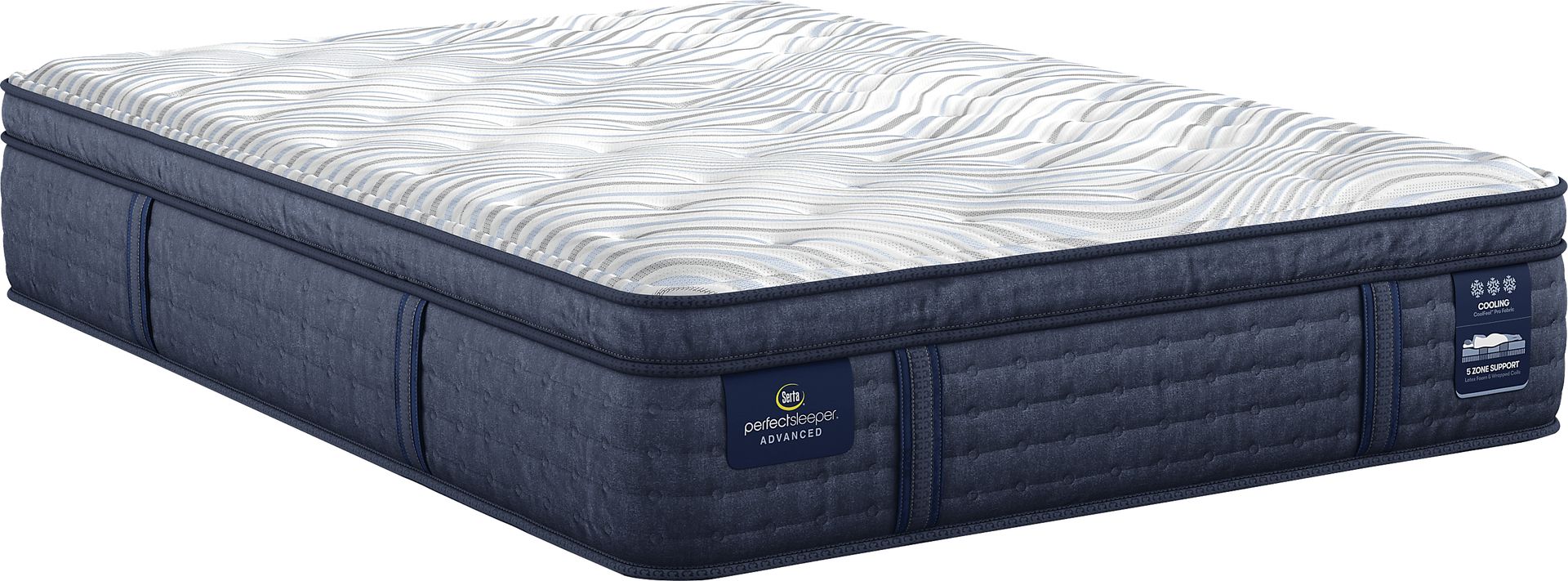 Serta Perfect Sleeper Advanced Plush Pillow Top Split King Mattress Set with Head Up Only Base - Image 1