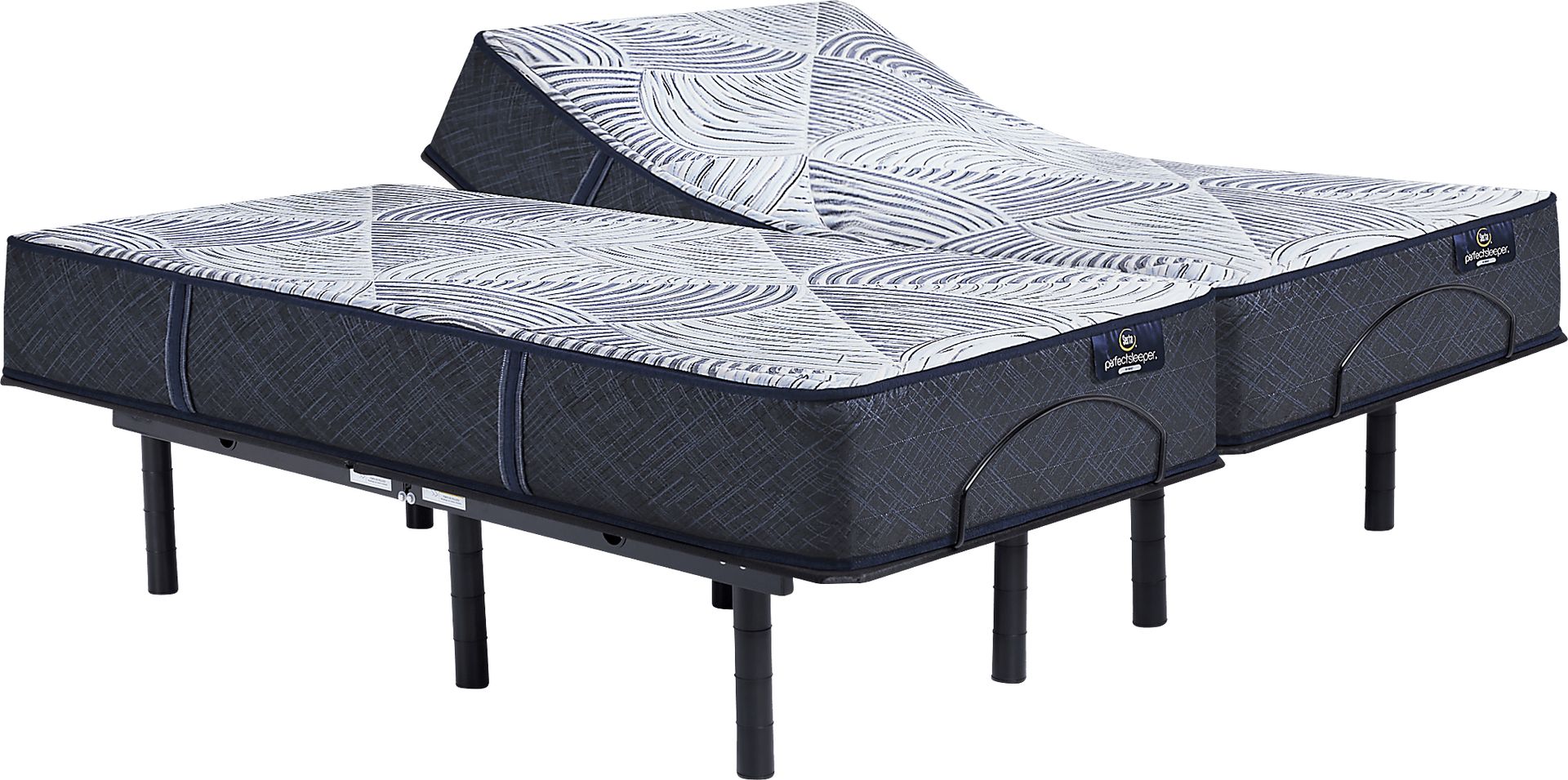 Serta Perfect Sleeper Hybrid Cobalt Bliss Split King Mattress with Head Up Only Base - Image 1