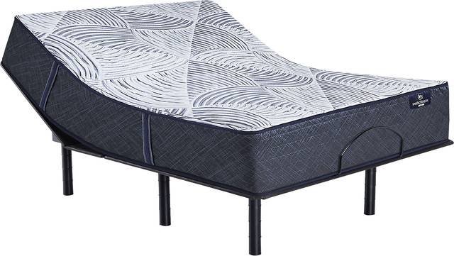 Serta Perfect Sleeper Hybrid Cobalt Serenity Queen Mattress with Head Up Only Base - Thumbnail - Image 1