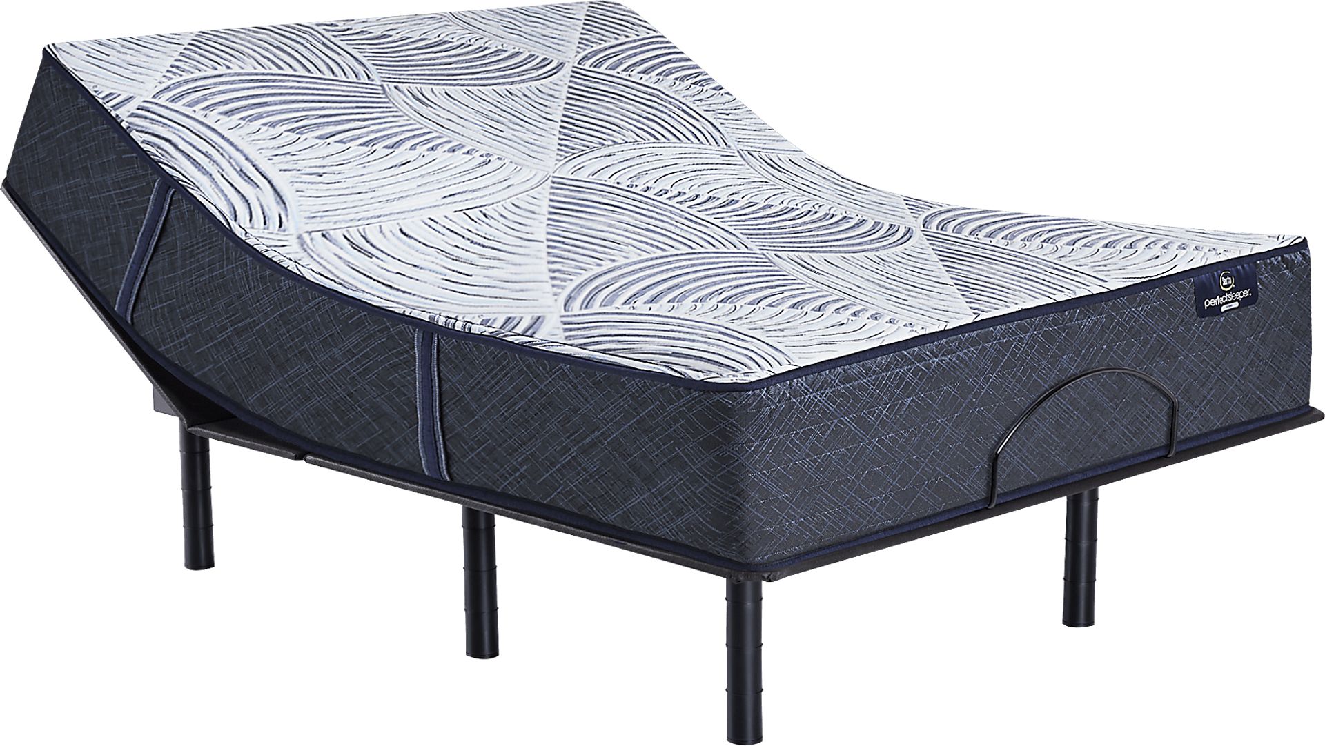 Serta Perfect Sleeper Hybrid Cobalt Serenity Queen Mattress with Head Up Only Base - Image 1