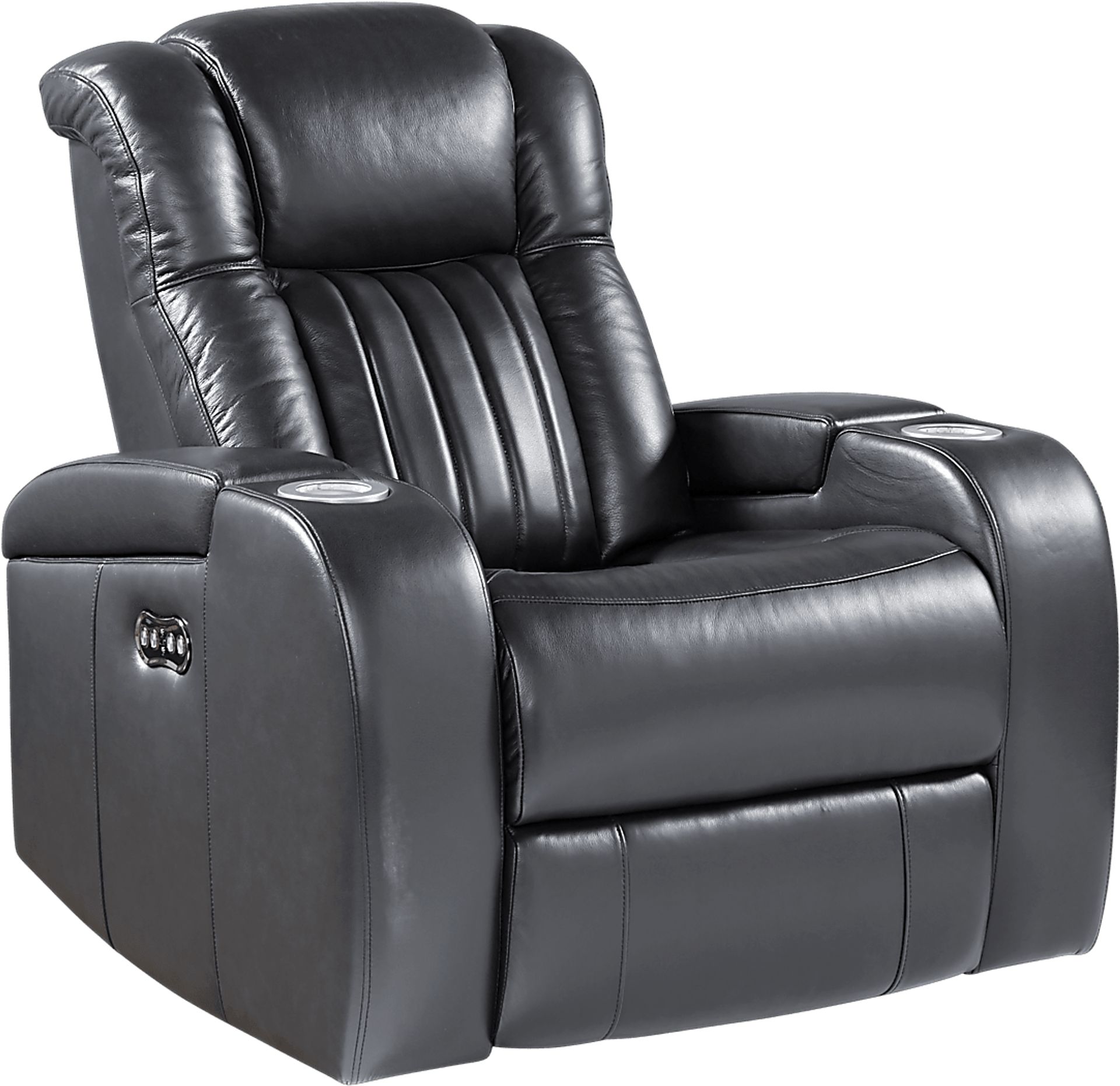 Servillo Black Leather Dual Power Recliner - Image 1