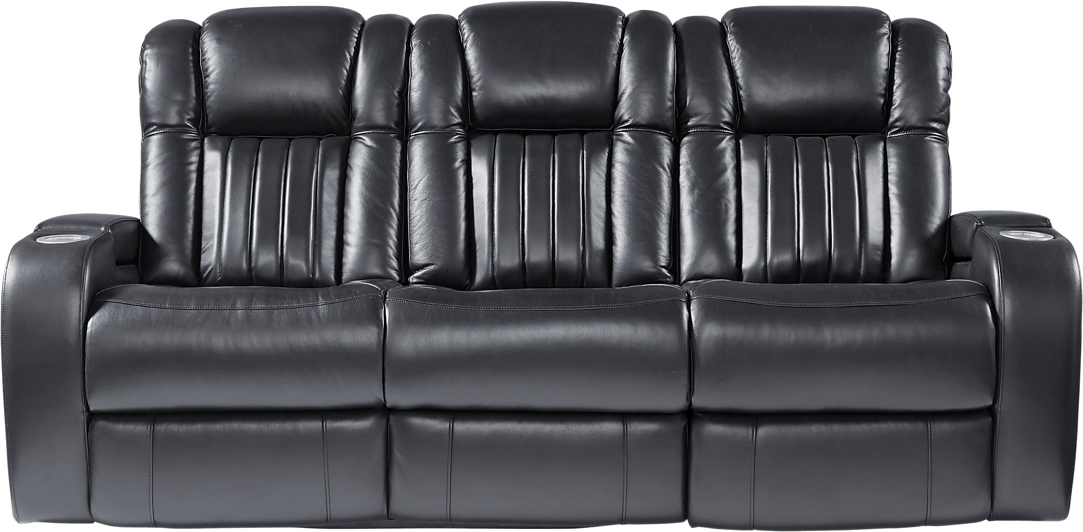 servillo platinum leather dual power reclining sofa